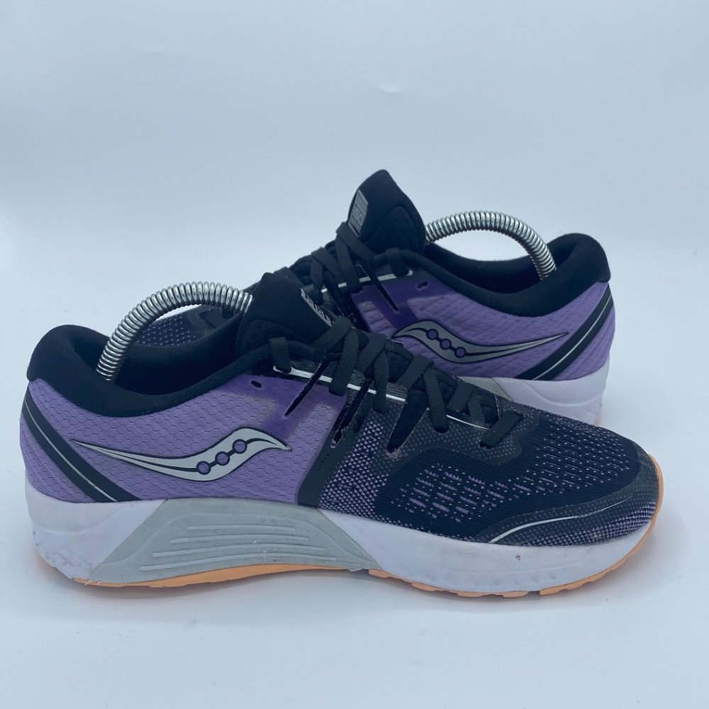 Saucony Guide ISO 2 Black Purple Athletic Sneakers